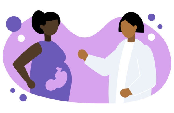 download creating custom software for a maternal health organization, doctor talking to pregnant woman