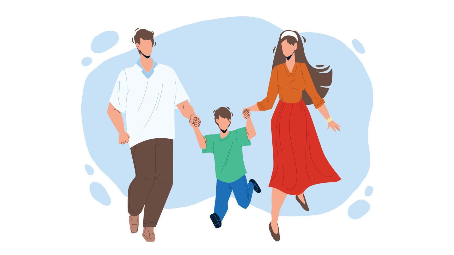 healthy-family-walking-together-outdoor-illustration-vector learning management system selection for a healthcare non profit